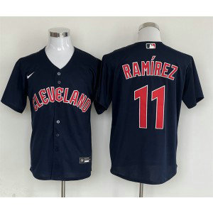 MLB Cleveland Guardians 11 José Ramírez Navy Nike Cool Base Men Jersey