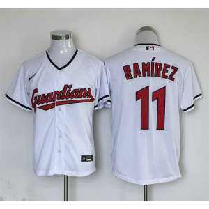 MLB Cleveland Guardians 11 José Ramírez White Nike Cool Base Men Jersey