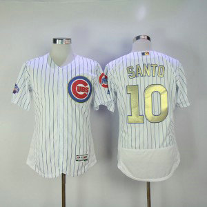 MLB Cubs 10 Ron Santo White 2017 Gold Program Flexbase Men Jersey MLB Cubs 10 Ron Santo White 2017 Gold Program Flexbase Men Jersey