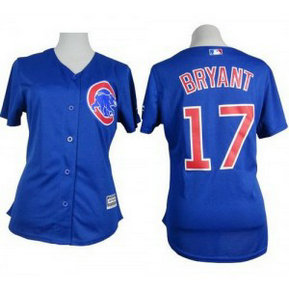 MLB Cubs 17 Kris Bryant Blue Alternate Women Jersey