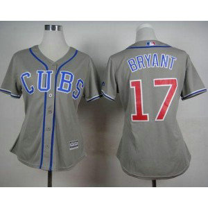 MLB Cubs 17 Kris Bryant Grey Alternate Road Women Jersey