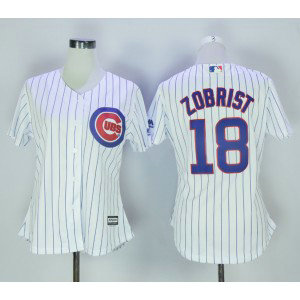 MLB Cubs 18 Ben Zobrist White New Cool Base Women Jersey MLB Cubs 18 Ben Zobrist White New Cool Base Women Jersey
