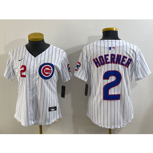 MLB Cubs 2 Hoernger White Nike Cool Base Youth Jersey