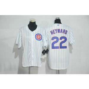 MLB Cubs 22 Jason Heyward White Throwback Cool Base Youth Jersey
