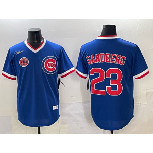 MLB Cubs 23 Ryne Sandberg Blue Nike Cool Base Men Jersey
