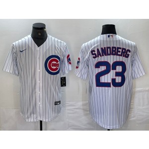 MLB Cubs 23 Ryne Sandberg White Nike Cool Base Men Jersey
