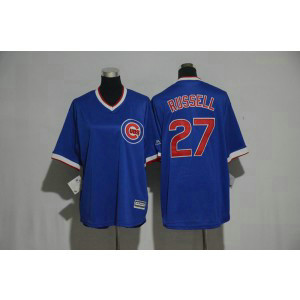 MLB Cubs 27 Addison Russell Blue Throwback Cool Base Youth Jersey MLB Cubs 27 Addison Russell Blue Throwback Cool Base Youth Jersey