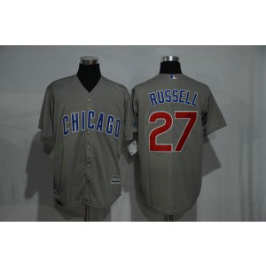 MLB Cubs 27 Addison Russell Grey New Cool Base Men Jersey1 MLB Cubs 27 Addison Russell Grey New Cool Base Men Jersey1