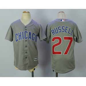 MLB Cubs 27 Addison Russell Grey New Cool Base Youth Jersey MLB Cubs 27 Addison Russell Grey New Cool Base Youth Jersey
