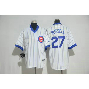 MLB Cubs 27 Addison Russell White Throwback Cool Base Youth Jersey MLB Cubs 27 Addison Russell White Throwback Cool Base Youth Jersey