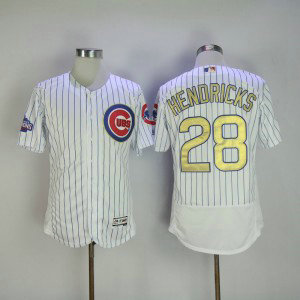 MLB Cubs 28 Kyle Hendricks White World Series Champions Gold Program Flexbase Men Jersey