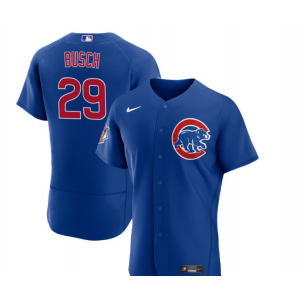 MLB Cubs 29 Michael Busch Blue Nike Flexbase Men Jersey