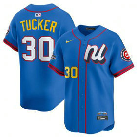 MLB Cubs 30 Kyle Tucker Blue National League 2025 All Star Nike Cool Base Men Jersey