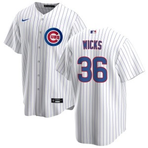 MLB Cubs 36 Wicks White Nike Cool Base Men Jersey