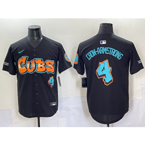 MLB Cubs 4 Pete Crow-Armstrong Black Nike Cool Base Men Jersey