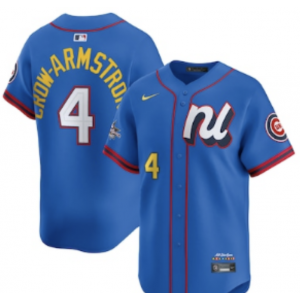 MLB Cubs 4 Pete Crow-Armstrong Blue National League 2025 All Star Nike Cool Base Men Jersey