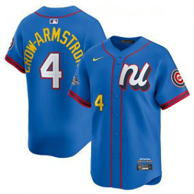MLB Cubs 4 Pete Crow-Armstrong Blue National League 2025 All Star Nike Cool Base Men Jersey MLB Cubs 4 Pete Crow-Armstrong Blue National League 2025 All Star Nike Cool Base Men Jersey