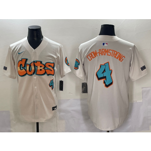 MLB Cubs 4 Pete Crow-Armstrong White Nike Cool Base Men Jersey