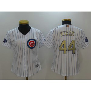 MLB Cubs 44 Anthony Rizzo White World Series Champions Gold Program Cool Base Women Jersey MLB Cubs 44 Anthony Rizzo White World Series Champions Gold Program Cool Base Women Jersey