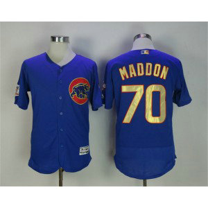 MLB Cubs 70 Joe Maddon Blue 2016 World Series Champions Gold Program Flexbase Men Jersey