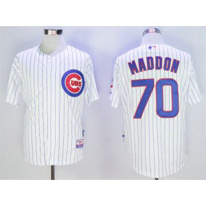 MLB Cubs 70 Joe Maddon White Cool Base Men Jersey
