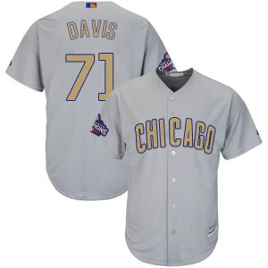 MLB Cubs 71 Wade Davis World Series Champions Gold Program Cool Base Men Jersey