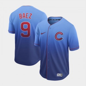 MLB Cubs 9 Javier Baez Blue Drift Nike Cool Base Men Jersey