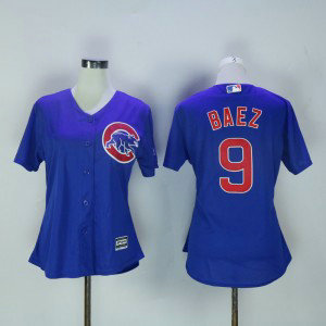 MLB Cubs 9 Javier Baez Blue New Cool Base Women Jersey MLB Cubs 9 Javier Baez Blue New Cool Base Women Jersey
