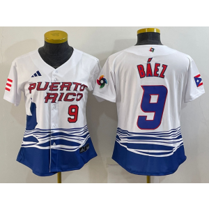 MLB Cubs 9 Javier Baez White 2023 World Baseball Classic Youth Jersey MLB Cubs 9 Javier Baez White 2023 World Baseball Classic Youth Jersey