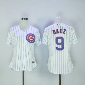 MLB Cubs 9 Javier Baez White New Cool Base Women Jersey MLB Cubs 9 Javier Baez White New Cool Base Women Jersey