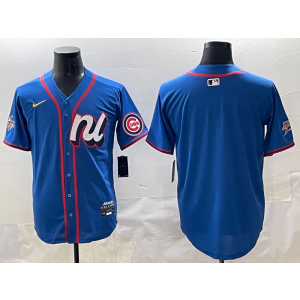 MLB Cubs Blank Blue National League 2025 All Star Nike Cool Base Men Jersey
