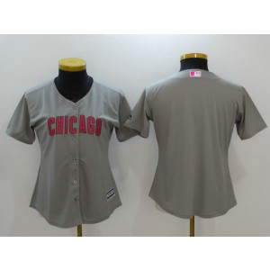 MLB Cubs Blank Gray 2017 Mother's Day Cool Base Women Jersey