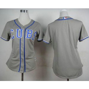 MLB Cubs Blank Grey Alternate Road Women Jersey MLB Cubs Blank Grey Alternate Road Women Jersey