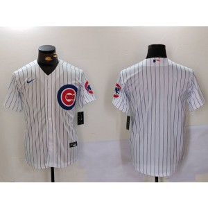 MLB Cubs Blank White Nike Cool Base Men Jersey