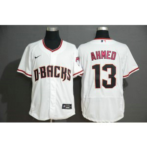 MLB Diamondbacks 13 Nick Ahmed White Flexbase Men Jersey