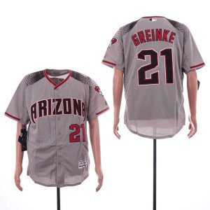 MLB Diamondbacks 21 Zack Greinke Gray Flexbase Men Jersey