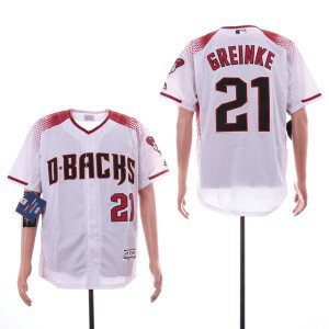 MLB Diamondbacks 21 Zack Greinke White Flexbase Men Jersey