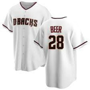 MLB Diamondbacks 28 Seth Beer White Cool Base Men Jersey