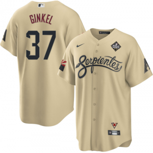 MLB Diamondbacks 37 Kevin Ginkel Gold 2023 World Series City Connect Nike Cool Base Men Jersey