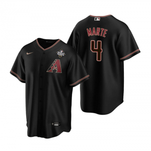 MLB Diamondbacks 4 Ketel Marte Black 2023 World Series Nike Cool Base Men Jersey