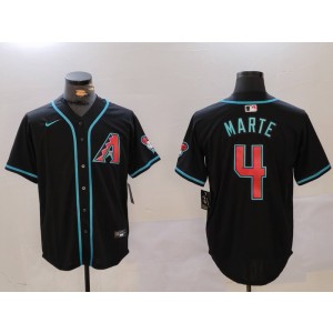 MLB Diamondbacks 4 Ketel Marte Black Nike Cool Base Men Jersey