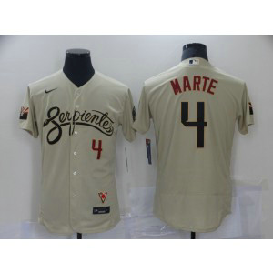 MLB Diamondbacks 4 Ketel Marte Serpientes Gold 2021 City Connect Flexbase Men Jersey MLB Diamondbacks 4 Ketel Marte Serpientes Gold 2021 City Connect Flexbase Men Jersey