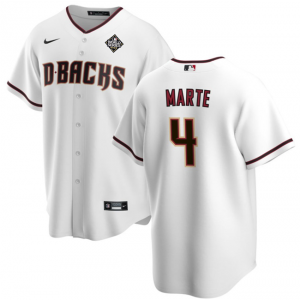 MLB Diamondbacks 4 Ketel Marte White 2023 World Series Nike Cool Base Men Jersey