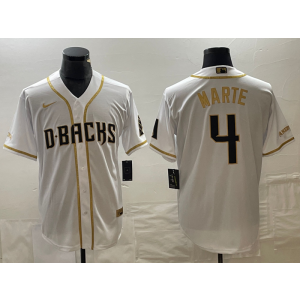 MLB Diamondbacks 4 Ketel Marte White Gold Nike Cool Base Men Jersey MLB Diamondbacks 4 Ketel Marte White Gold Nike Cool Base Men Jersey