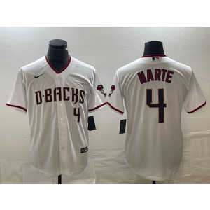 MLB Diamondbacks 4 Ketel Marte White Nike Cool Base Men Jersey