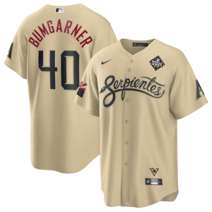 MLB Diamondbacks 40 Madison Bumgarner Gold 2023 World Series City Connect Nike Cool Base Men Jersey