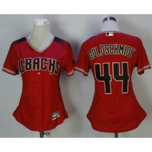 MLB Diamondbacks 44 Paul Goldschmidt Red Sedona Cool Base Women Jersey