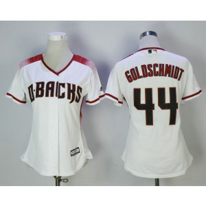 MLB Diamondbacks 44 Paul Goldschmidt White Sedona Cool Base Women Jersey