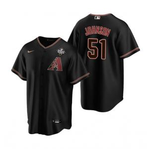 MLB Diamondbacks 51 Randy Johnson Black 2023 World Series Nike Cool Base Men Jersey