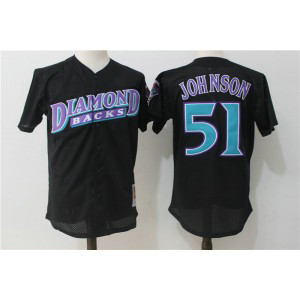 MLB Diamondbacks 51 Randy Johnson Black Mitchell and Ness Throwback Men Jersey MLB Diamondbacks 51 Randy Johnson Black Mitchell and Ness Throwback Men Jersey